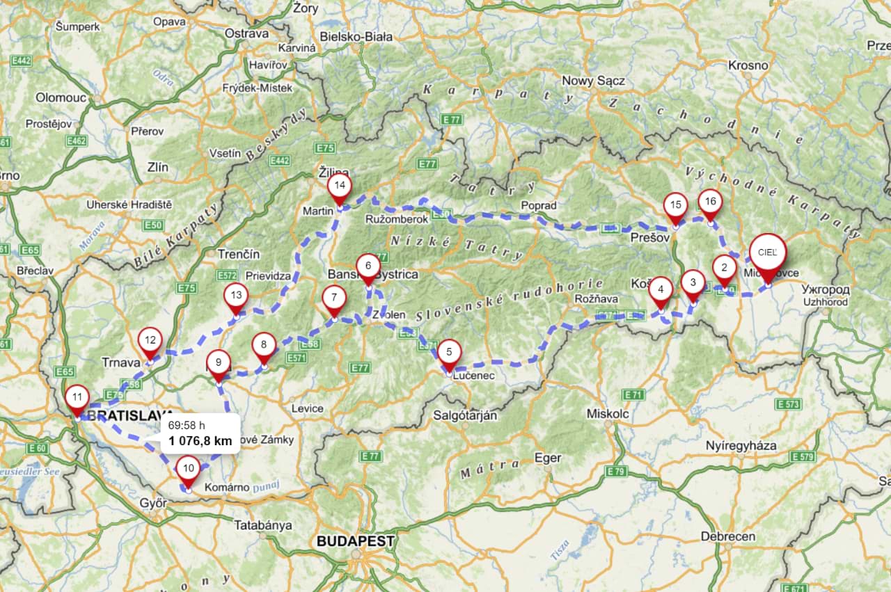 Okolo Slovenska na bicykli za 7 dní
