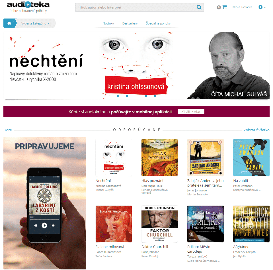 Webstránka Audioteka