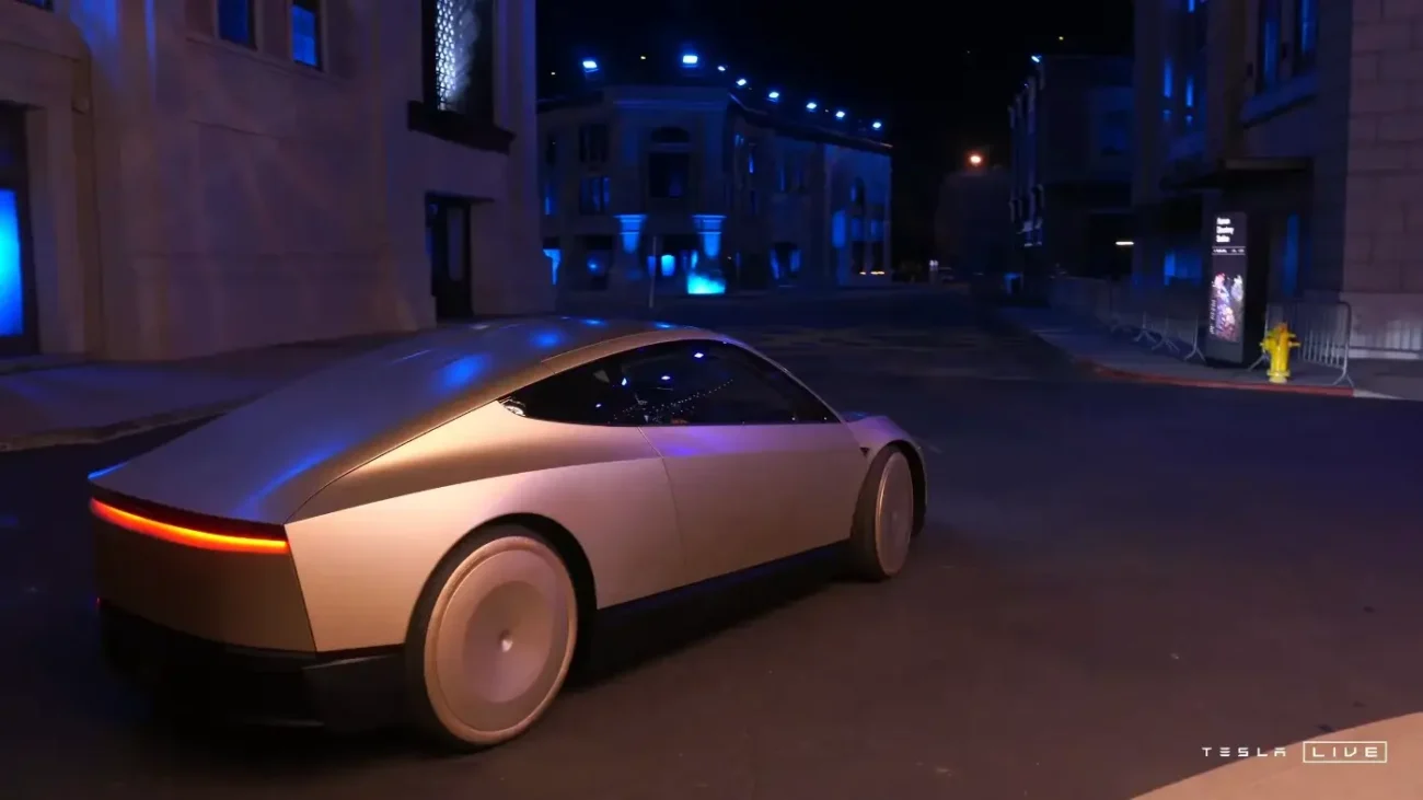 Tesla robotaxi - auto záznam z livestreamu